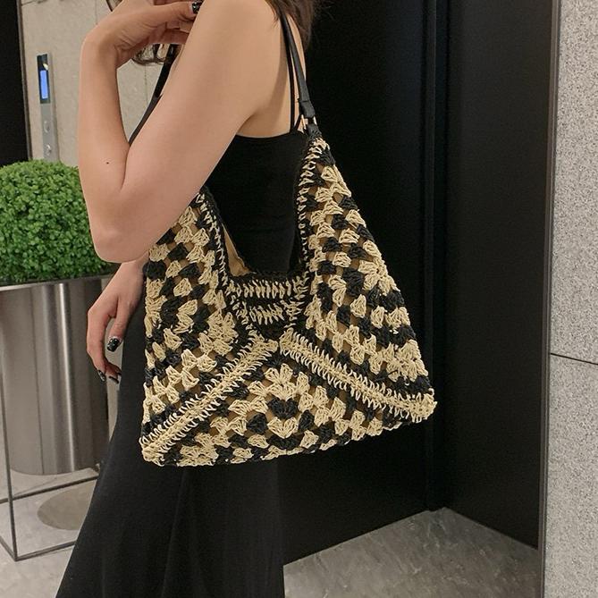 Breezy Elegance: New Rattan Straw Woven Tote Bag